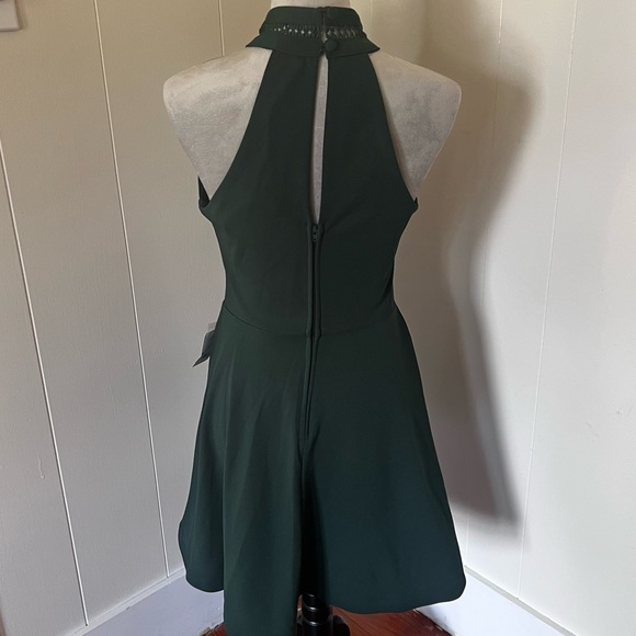 NWT B. Darlin Halter Dress, Hunter Green, Size 9/10 - Picture 2 of 6
